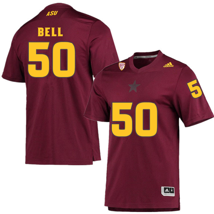 Men #50 Jarrett BellArizona State Sun Devils College Football Jerseys Sale-Maroon